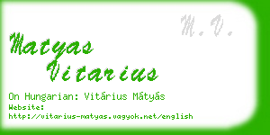 matyas vitarius business card